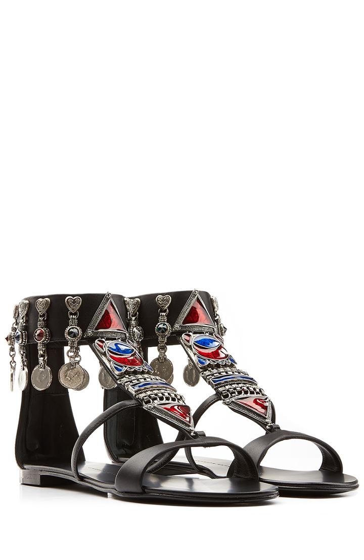 Giuseppe Zanotti Embellished Leather Gladiator Sandals