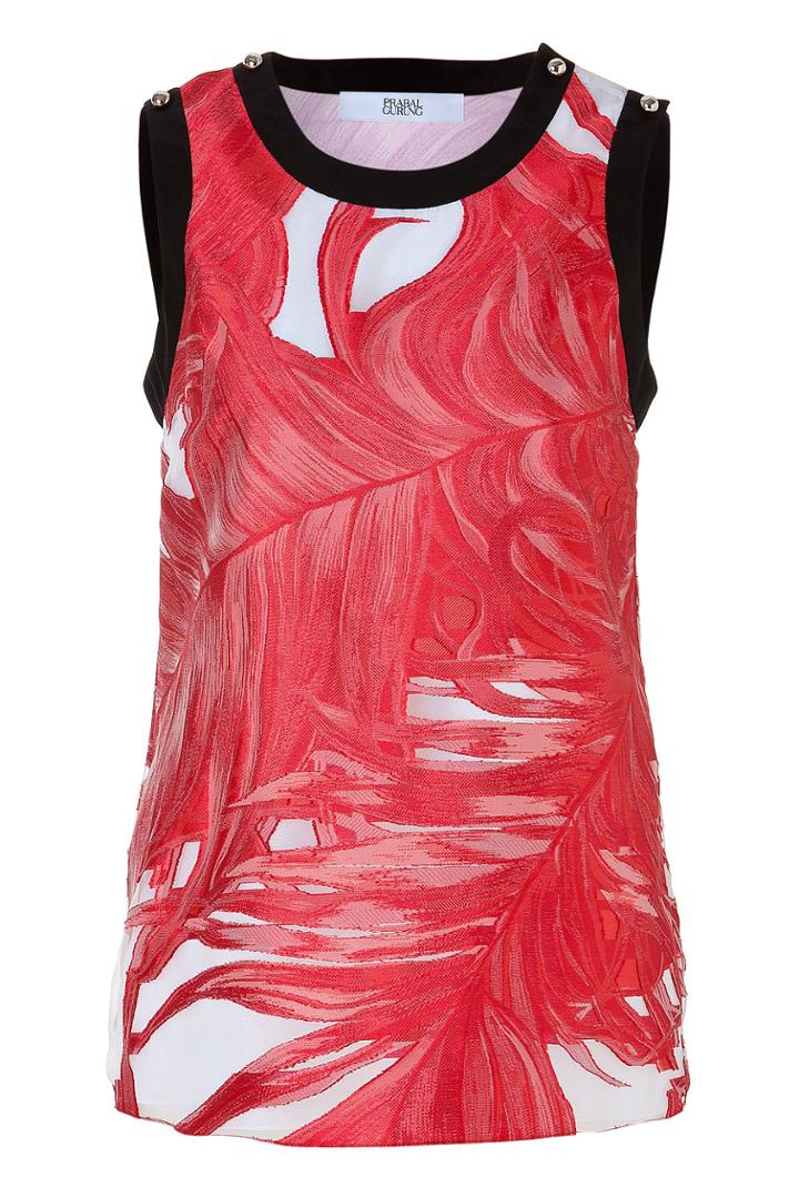 Prabal Gurung Prabal Gurung Silk Fil Coupé Tank In Vermilion