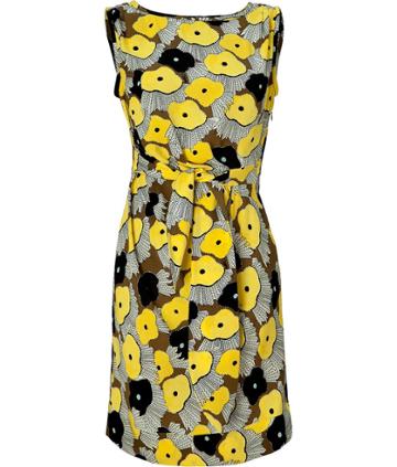 Diane Von Furstenberg Pansy Tweed Yellow Printed New Della Dress