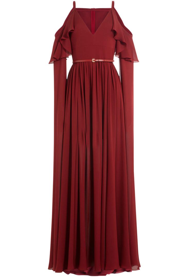 Elie Saab Elie Saab Floor Length Silk Gown With Cut-out Shoulders
