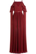 Elie Saab Elie Saab Floor Length Silk Gown With Cut-out Shoulders