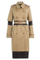 Maison Margiela Maison Margiela Cotton Trench Coat With Plaid Panels - Beige