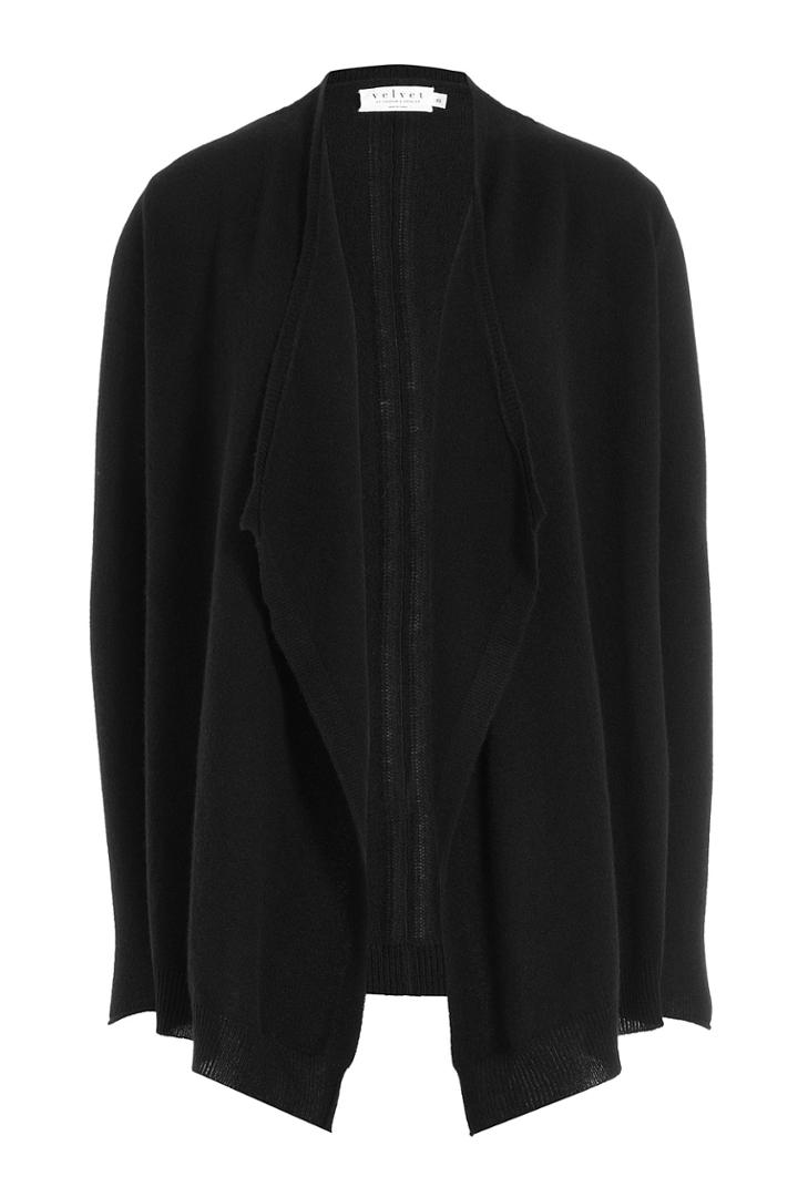 Velvet Velvet Draped Cashmere Cardigan - Black