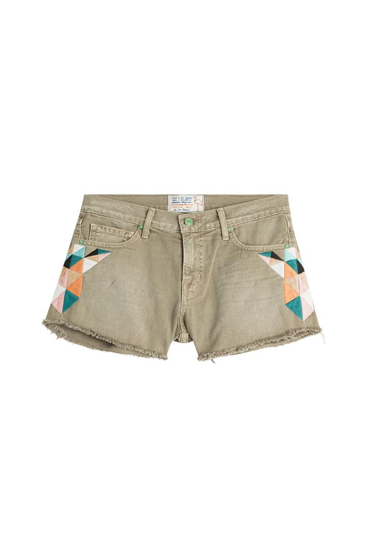 Sandrine Rose Sandrine Rose Embroidered Jean Shorts