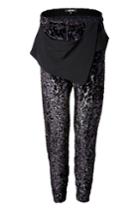 Just Cavalli Just Cavalli Layered Panel Velvet Burn-out Pants - Black