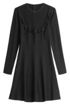 R.e.d. Valentino R.e.d. Valentino Vrigin Wool Dress With Sheer Insert - Black