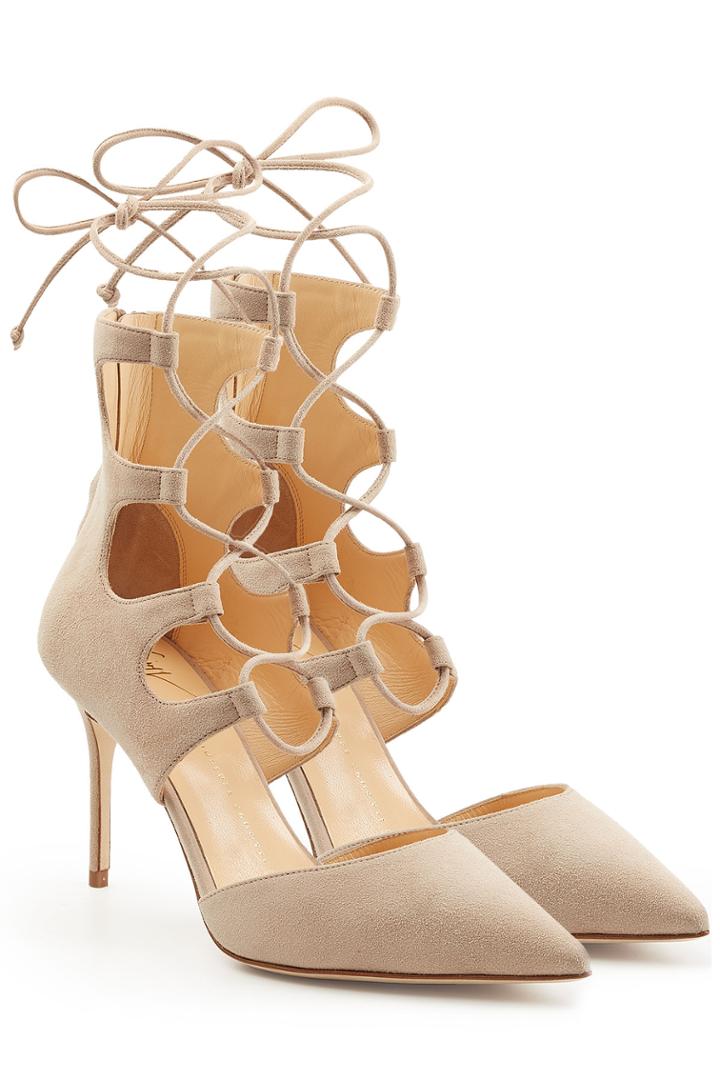 Giuseppe Zanotti Giuseppe Zanotti Lace-up Suede Pumps - Beige