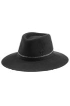 Maison Michel Maison Michel Felted Rabbit Fur Hat With Zipper Trim - Black
