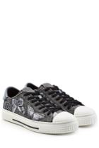 Valentino Valentino Butterfly Embroidered Sneakers With Leather