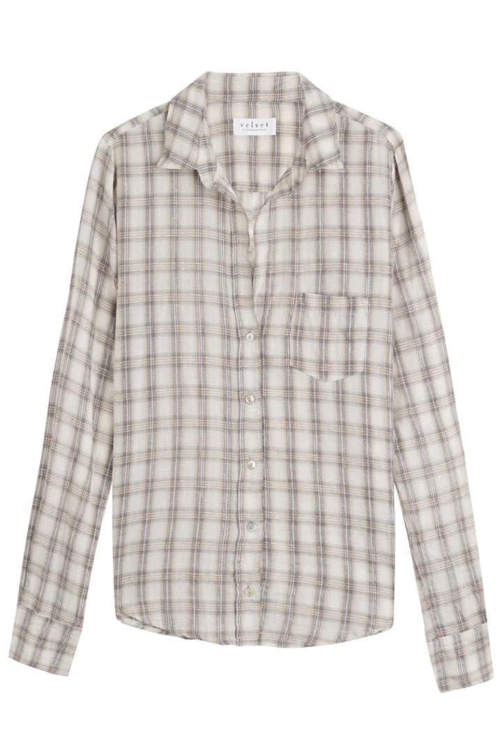 Velvet Velvet Checked Shirt With Cotton - Beige
