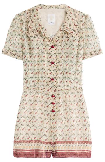 Anna Sui Ducks In A Row Silk Jumpsuit