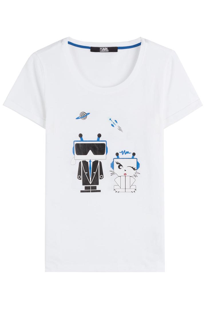 Karl Lagerfeld Karl Lagerfeld Karl And Choupette Printed T-shirt - White