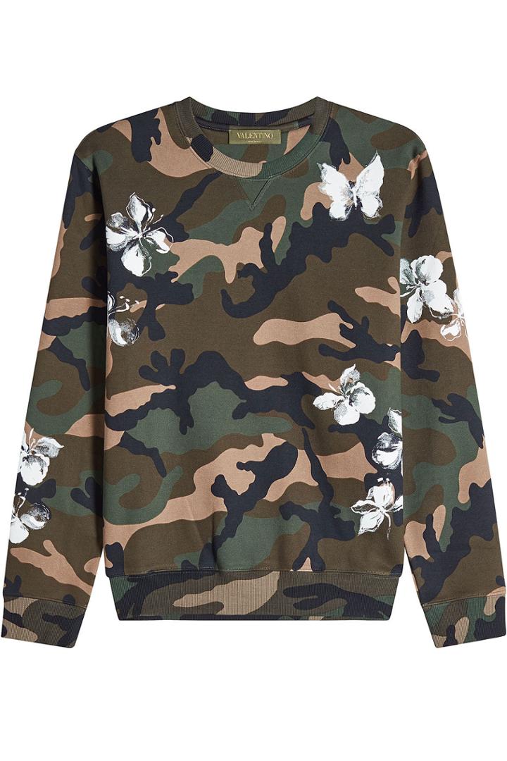 Valentino Valentino Printed Cotton Camouflage Sweatshirt