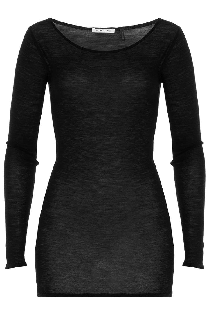 Helmut Lang Helmut Lang Wool Wide Neck Top - Black
