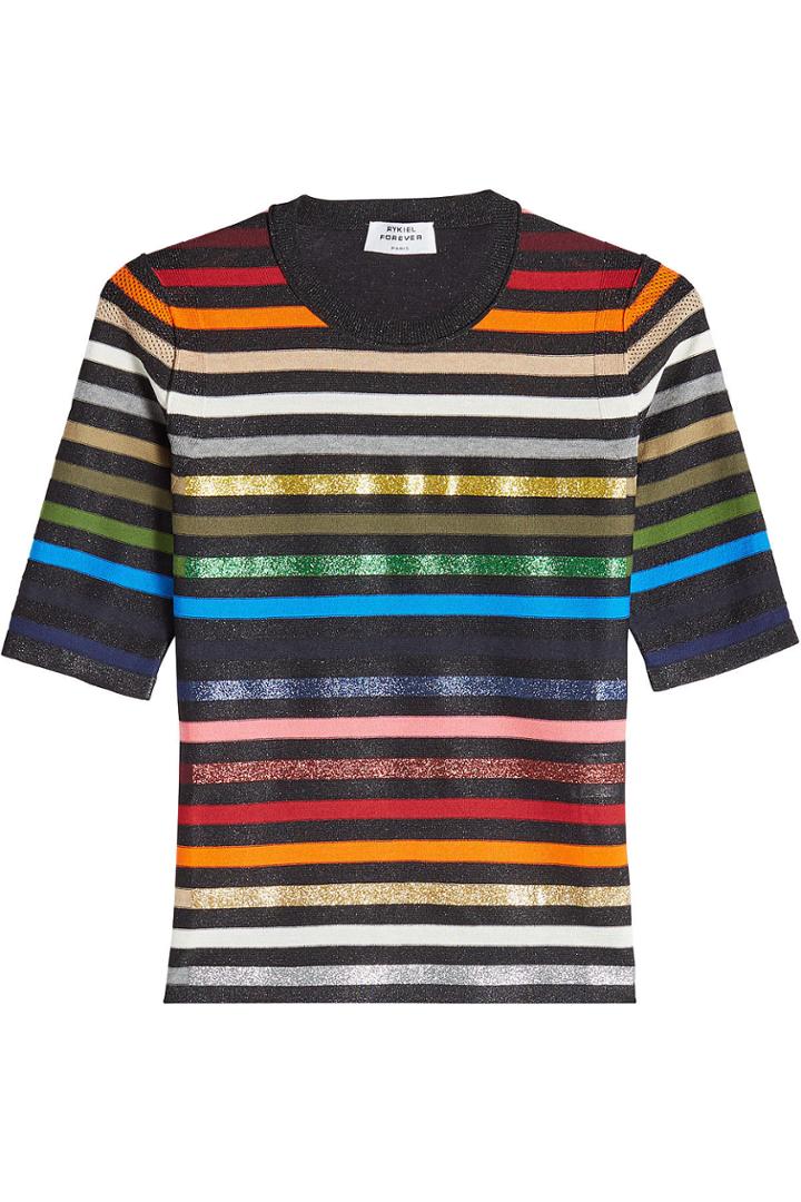 Sonia Rykiel Sonia Rykiel Metallic Striped Pullover With Cotton
