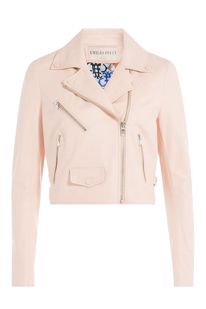 Emilio Pucci Emilio Pucci Cropped Leather Biker Jacket