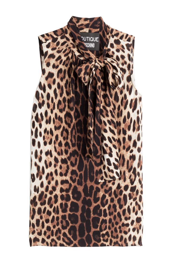 Boutique Moschino Boutique Moschino Leopard Print Sleeveless Blouse - None