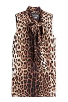Boutique Moschino Boutique Moschino Leopard Print Sleeveless Blouse - None
