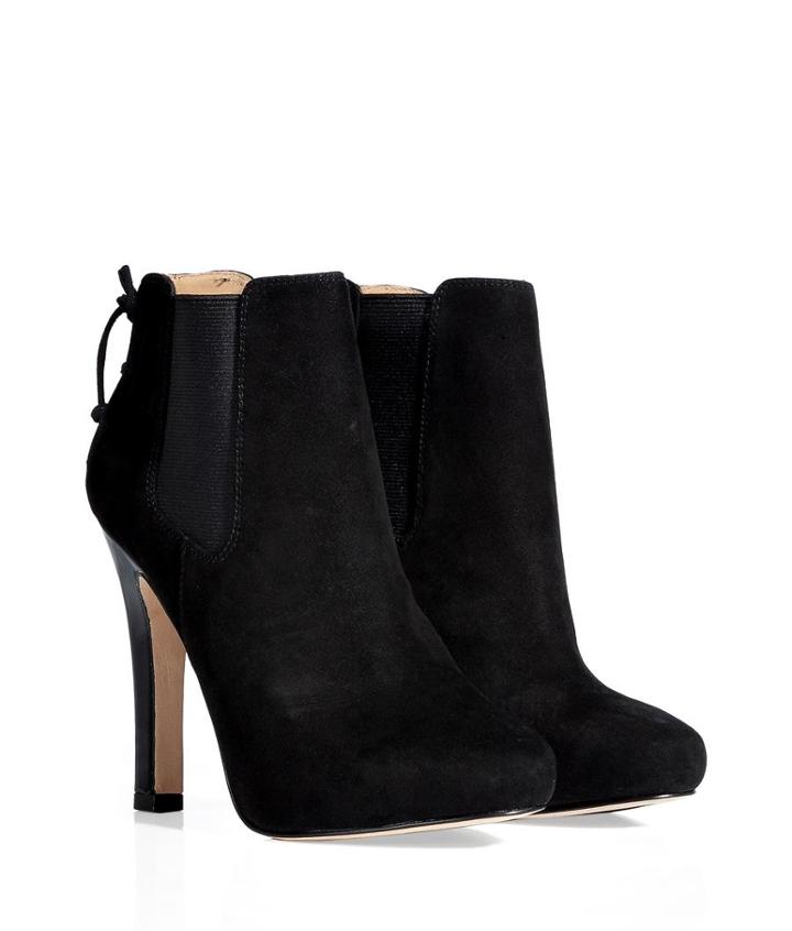Diane Von Furstenberg Black Suede Ciara Ankle Boots