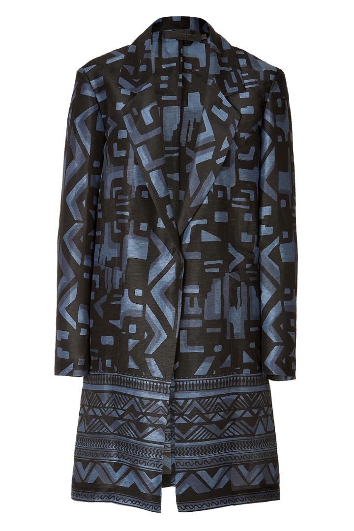 Donna Karan New York Donna Karan New York Cotton-silk Printed Coat - Blue