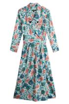 Burberry London Burberry London Printed Cotton Dress With Mulberry Silk - Blue