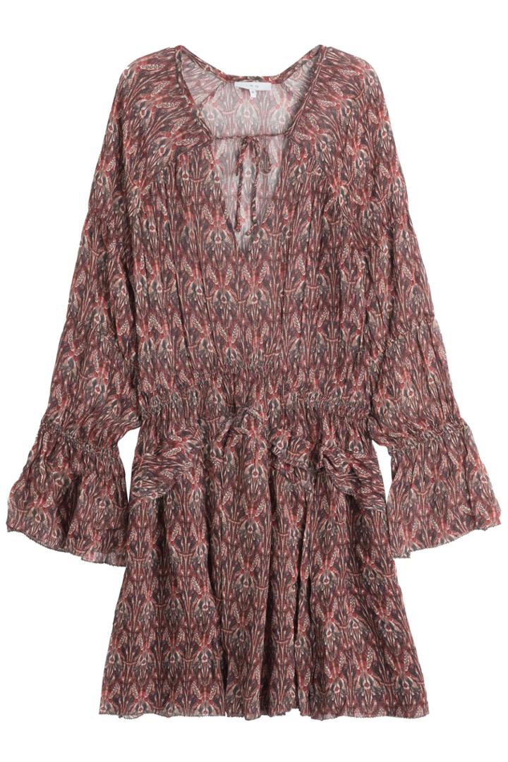 Iro Iro Printed Dress With Ruffles - Blue