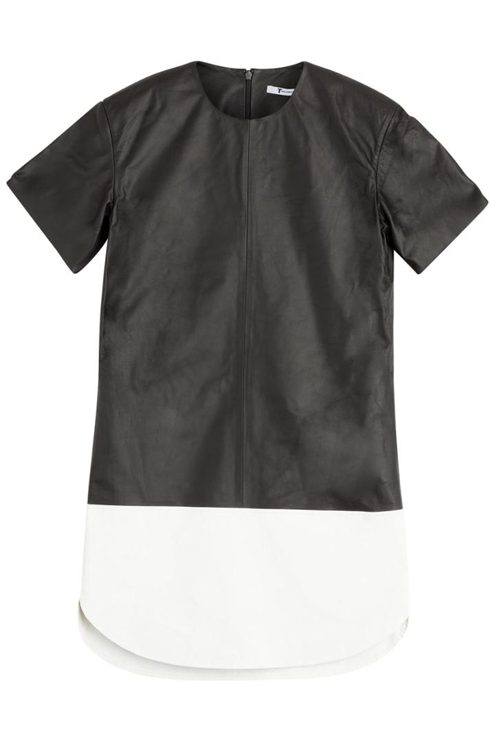 T By Alexander Wang T By Alexander Wang Leather Top Mini-dress - Black