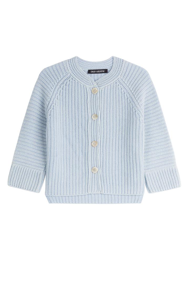 Iris Von Arnim Iris Von Arnim Textured Cashmere Cardigan - Blue