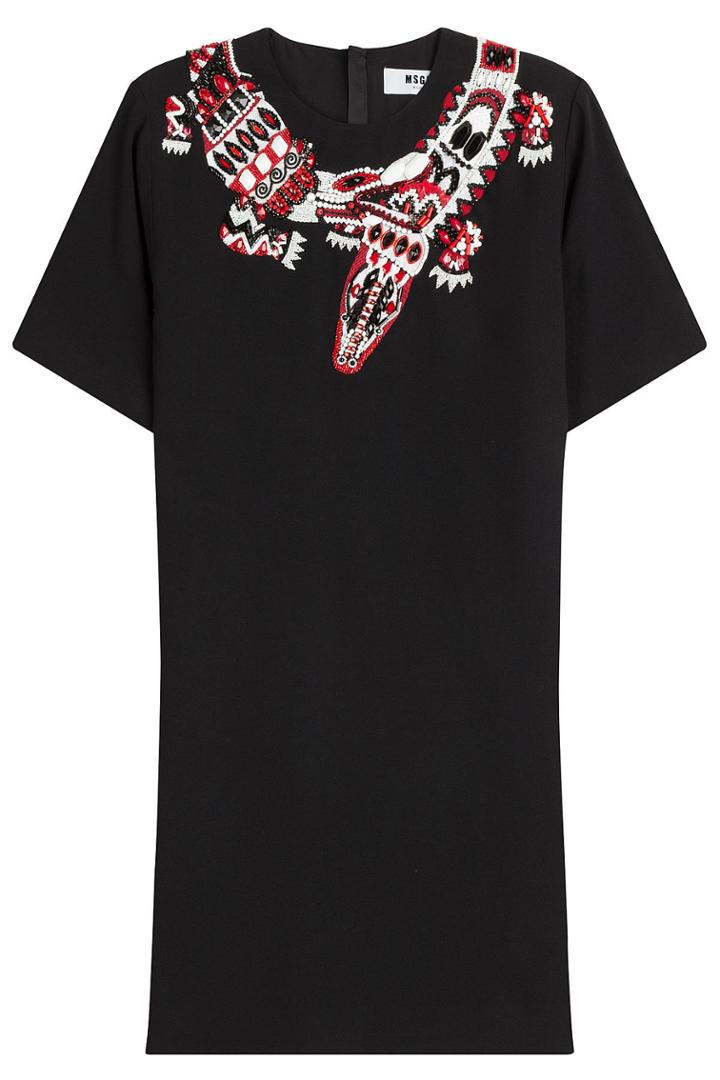 Msgm Msgm Tunic With Embellished Alligator Neckline - None