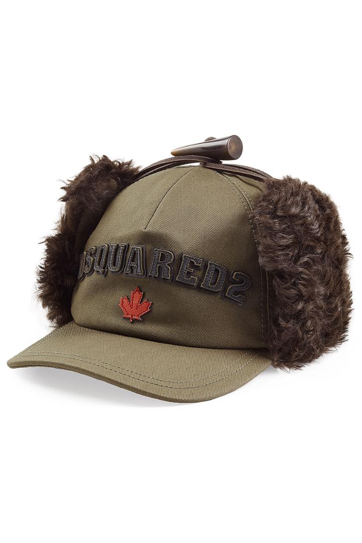 Dsquared2 Dsquared2 Baseball Cap With Fur - Green