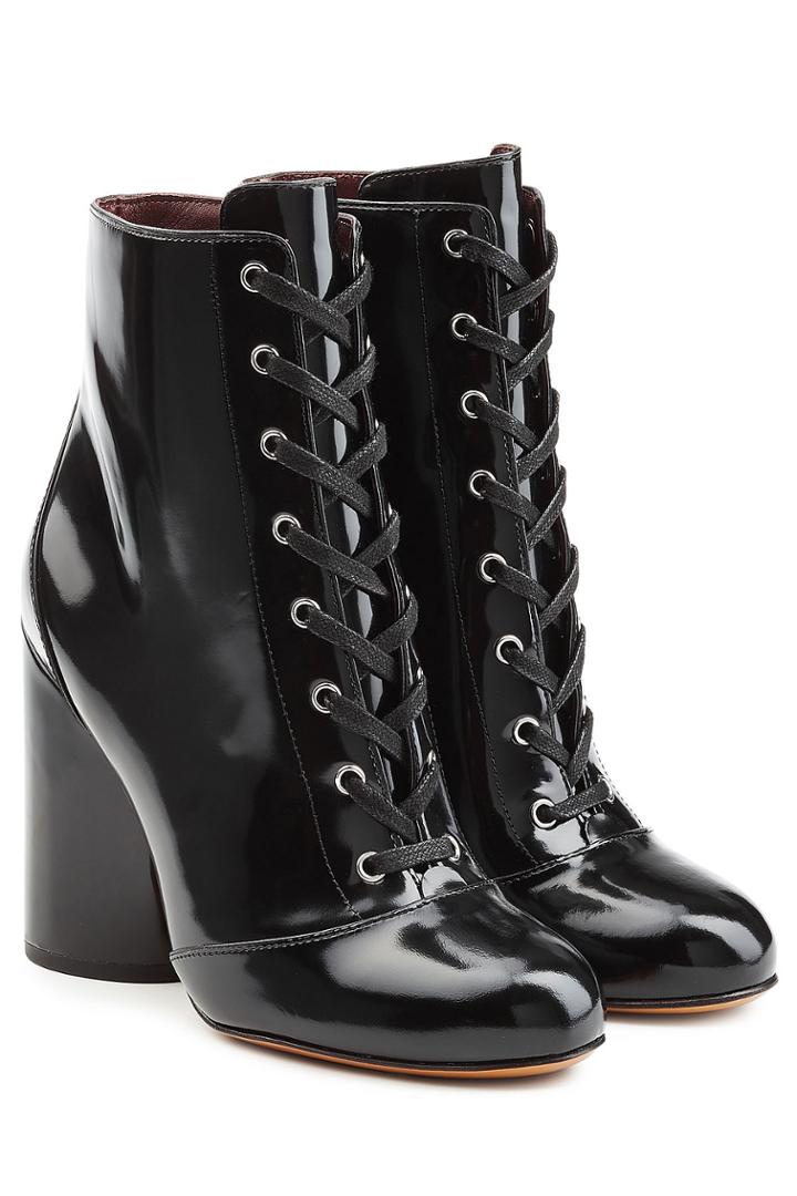 Marc Jacobs Marc Jacobs Patent Leather Ankle Boots - Black