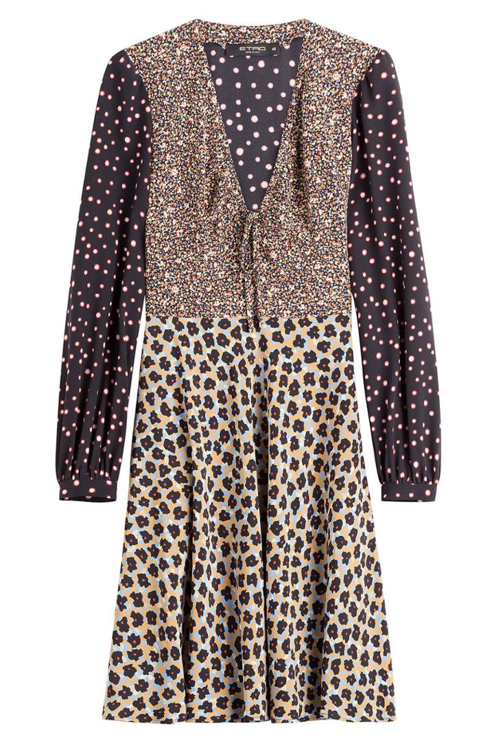 Etro Etro Mixed Print Silk Dress - Multicolored