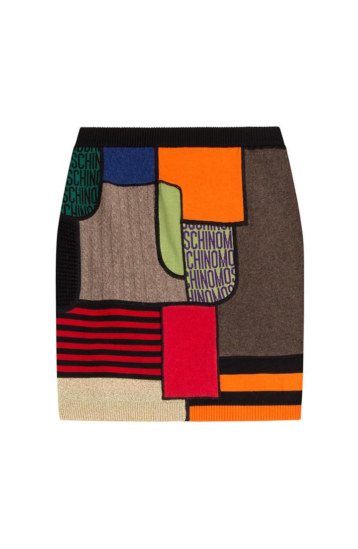 Moschino Printed Virgin Wool Skirt