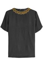Etro Etro Embroidered And Embellished Top With Silk