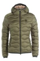Blauer Blauer Wave Quilted Down Jacket With Hood - Green
