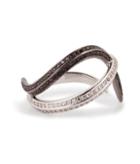Nikos Koulis 18kt Gold Thumb Ring With Black And White Diamonds