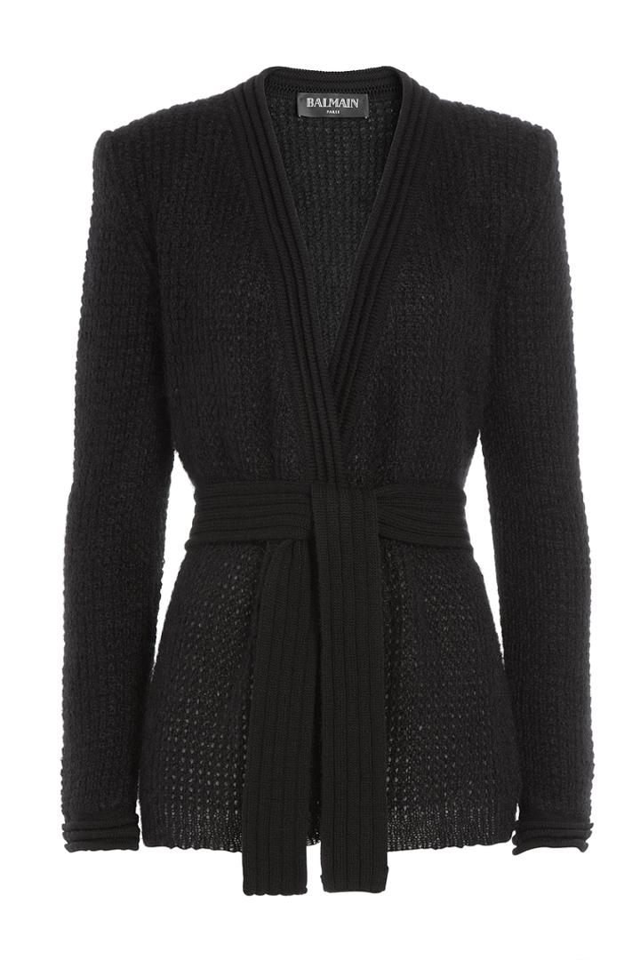 Balmain Balmain Mohair-wool Tailored Cardigan - Black