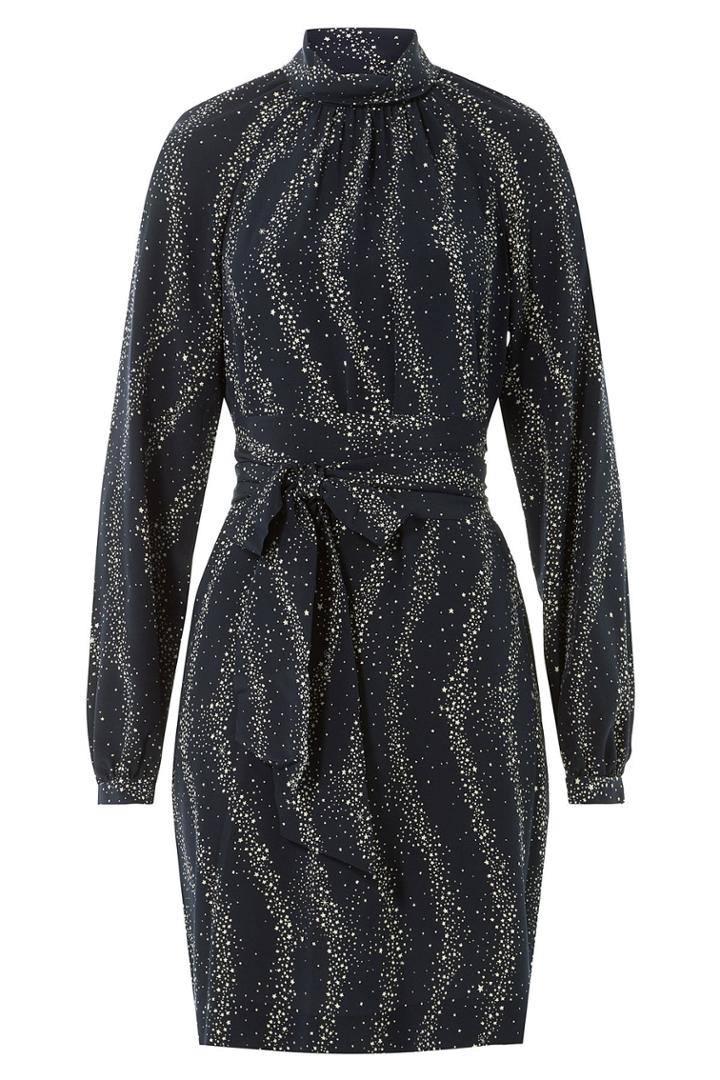 Vanessa Seward Vanessa Seward Star Print Silk Dress With High Neck