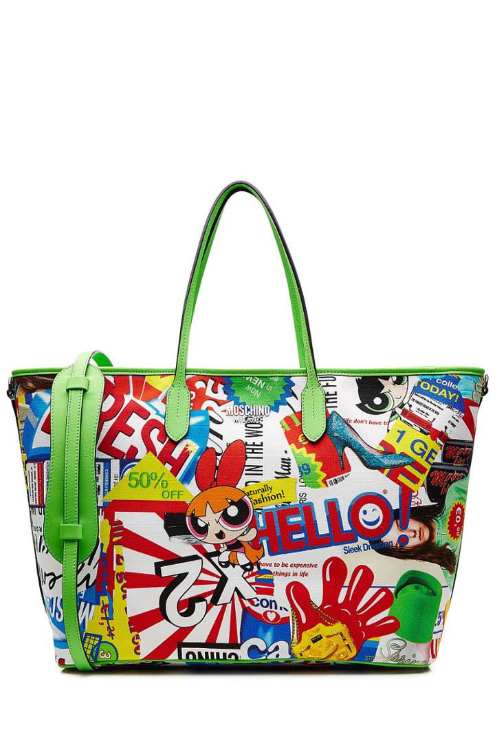 Moschino Moschino Powerpuff Girls Printed Cotton Tote - Multicolor