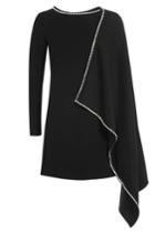 Mcq Alexander Mcqueen Mcq Alexander Mcqueen Dress With Embellished Cape Detail - Black