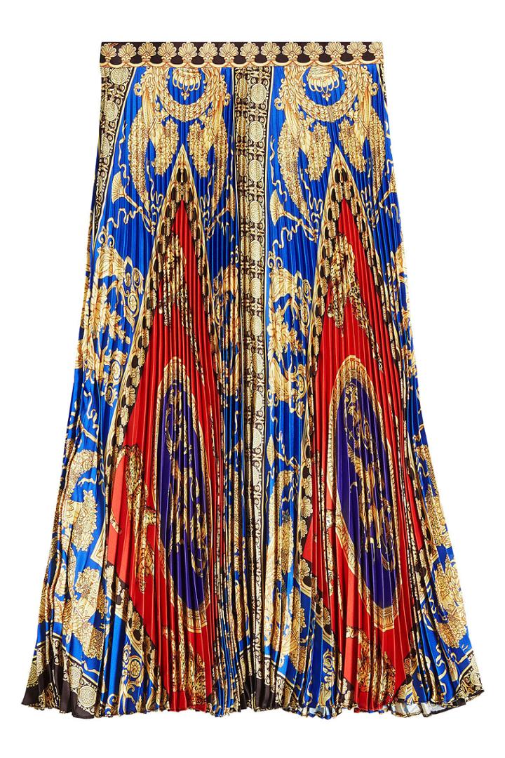 Versace Versace Printed Skirt With Pleats