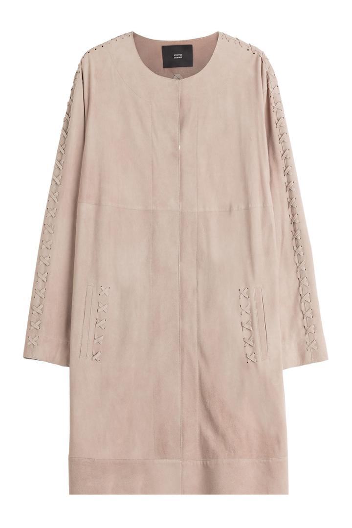 Steffen Schraut Steffen Schraut Laced Suede Coat - Beige