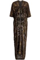Roberto Cavalli Roberto Cavalli Floor Length Dress With Velvet, Silk And Tassels - Black