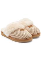 Ugg Ugg Cozy Knit Cable Slippers With Sheepskin