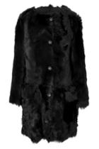 Simone Rocha Simone Rocha Collarless Fur Coat - Black