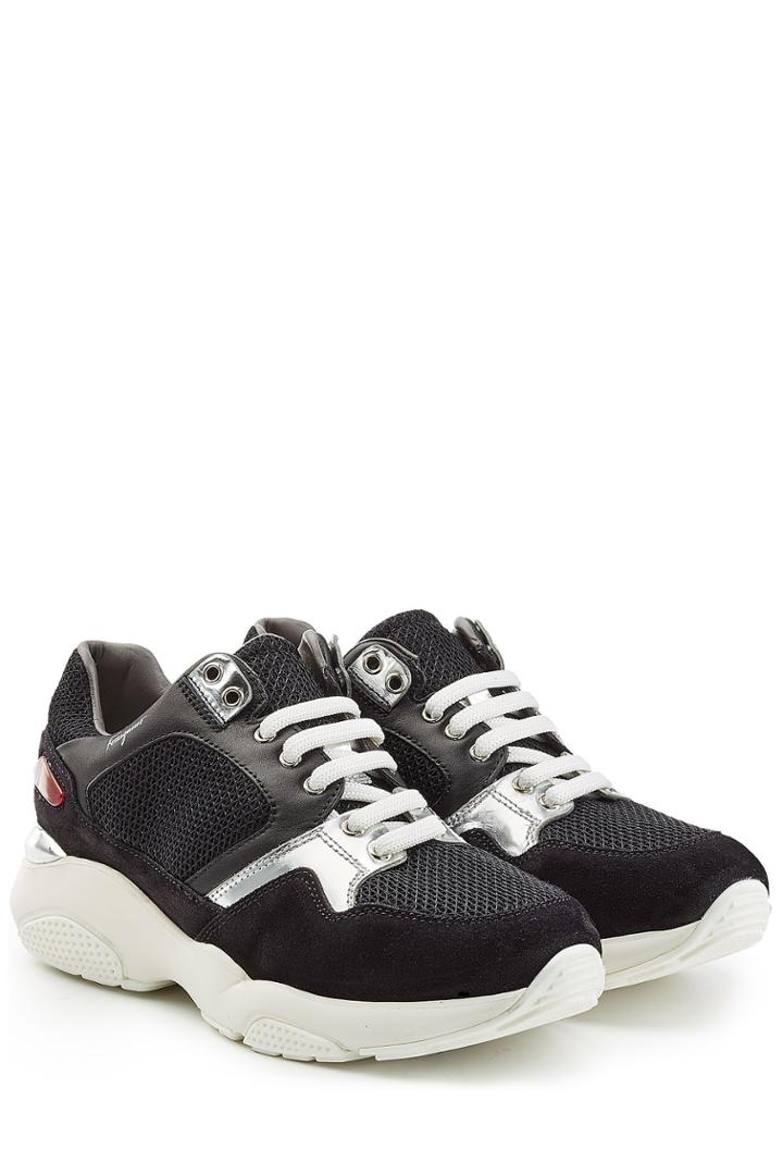 Salvatore Ferragamo Salvatore Ferragamo Sneakers With Leather And Mesh - Black