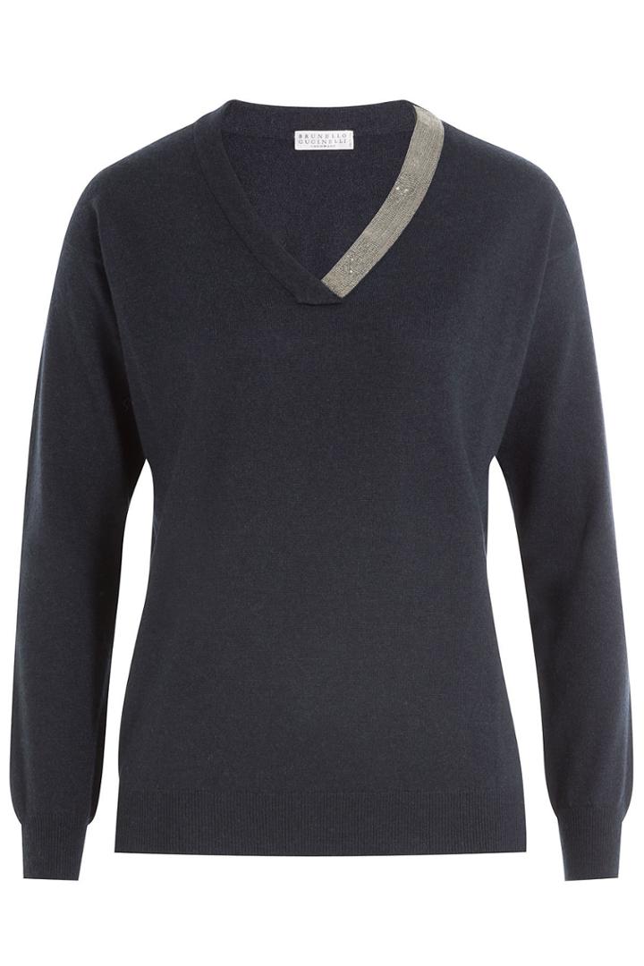 Brunello Cucinelli Brunello Cucinelli Cashmere Pullover With Embellished Trim