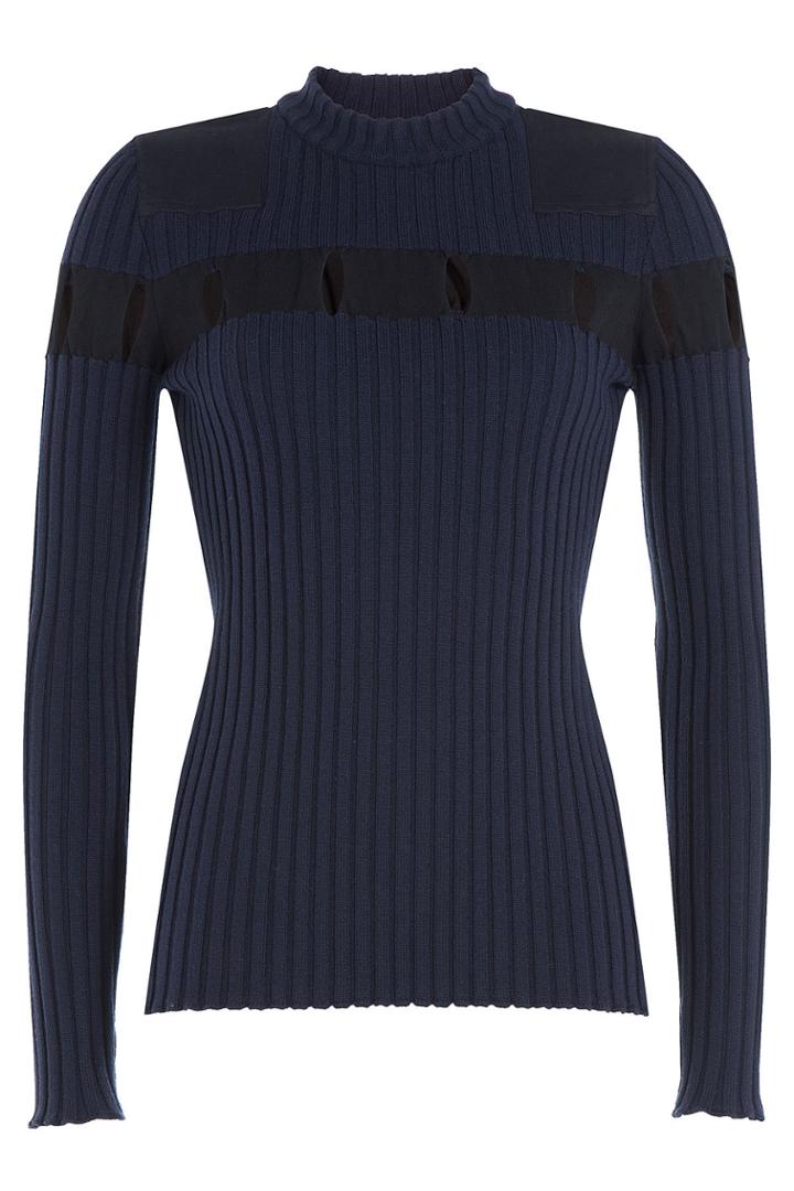 Alexander Wang Alexander Wang Ribbed Wool Pullover With Cut-out Detail