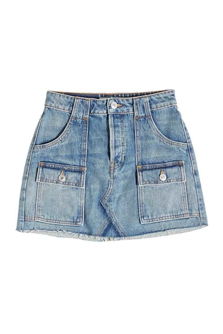 Re/done Re/done Cargo Denim Mini Skirt