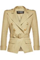 Balmain Balmain Cotton-linen Jacket With Embossed Buttons